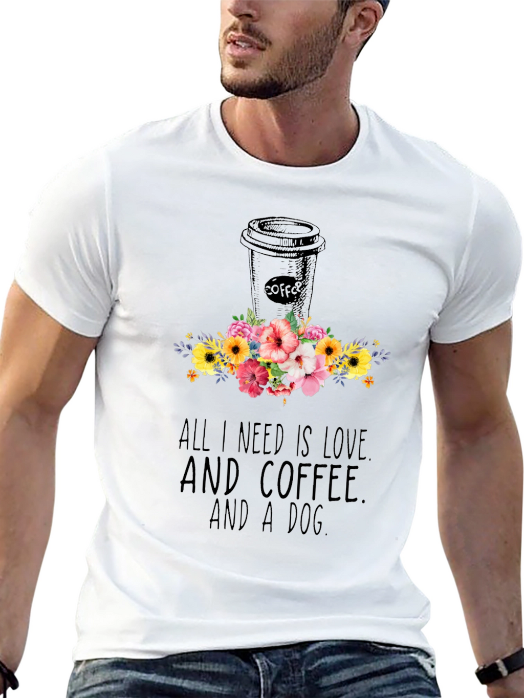 Love Coffee & Dog T-Shirt