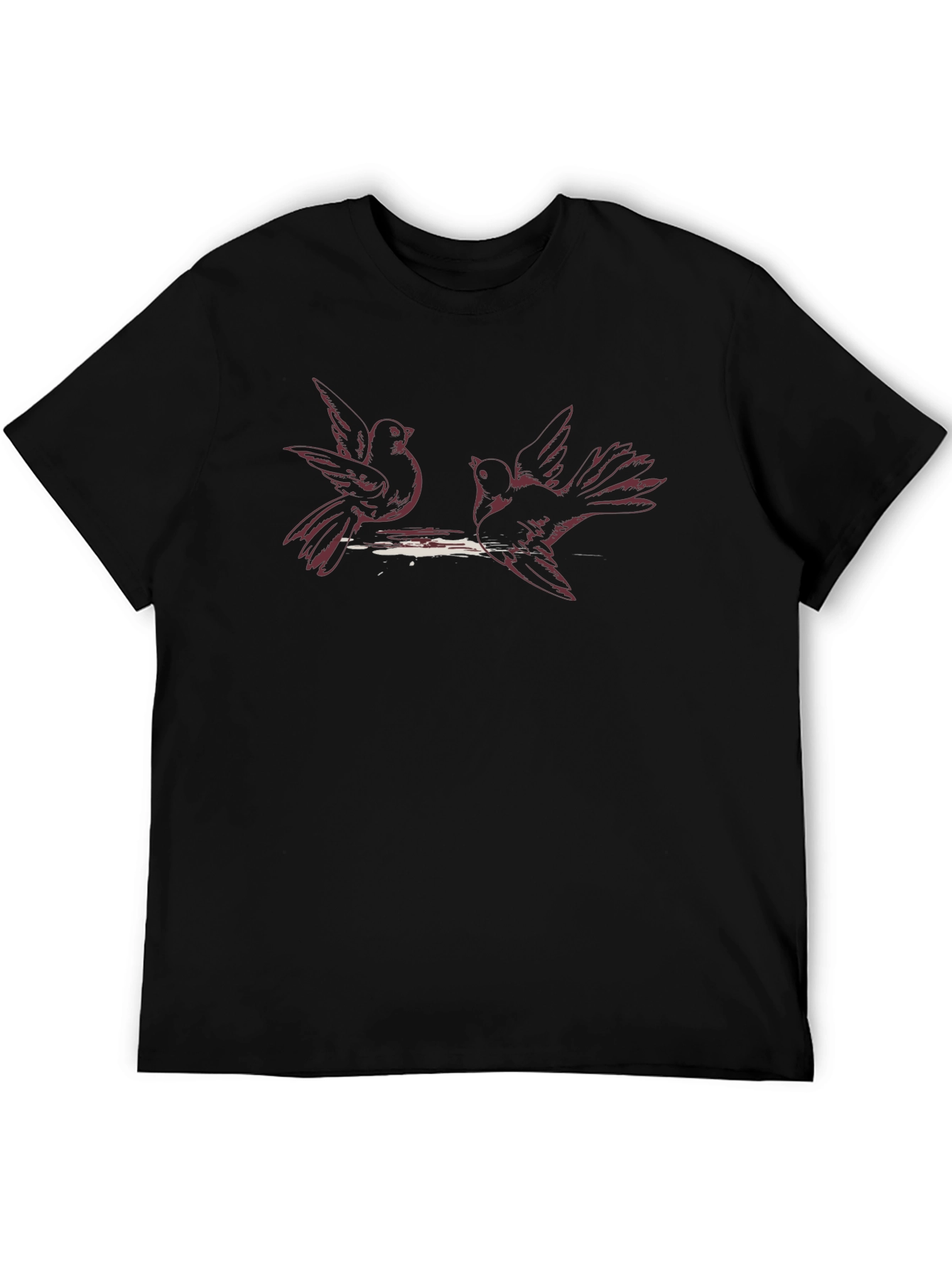 Birds on a Branch Black T-Shirt