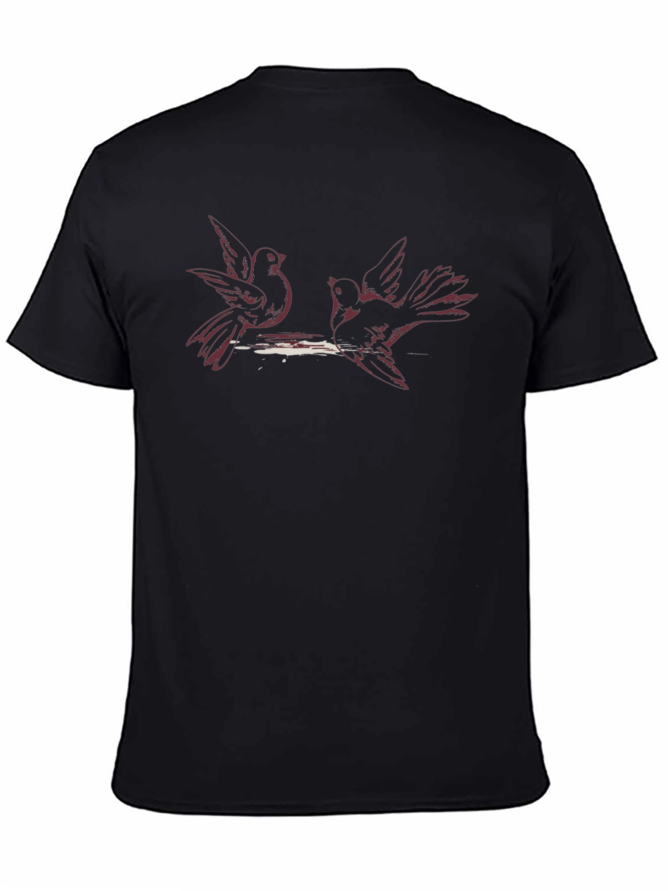 Birds on a Branch Black T-Shirt