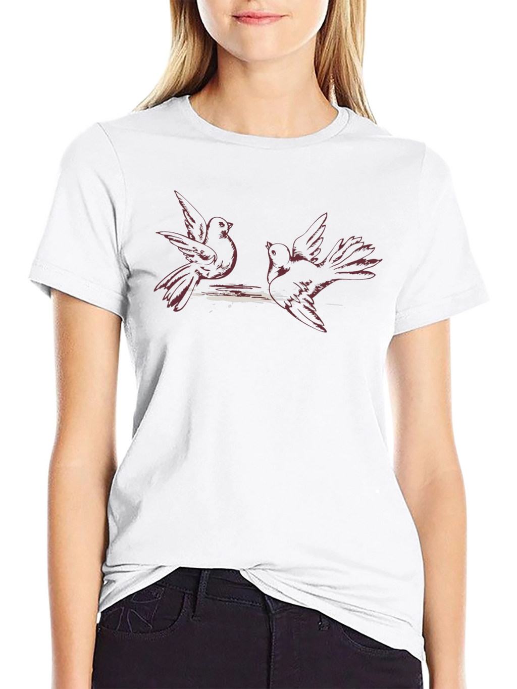 Birds on a Branch Black T-Shirt