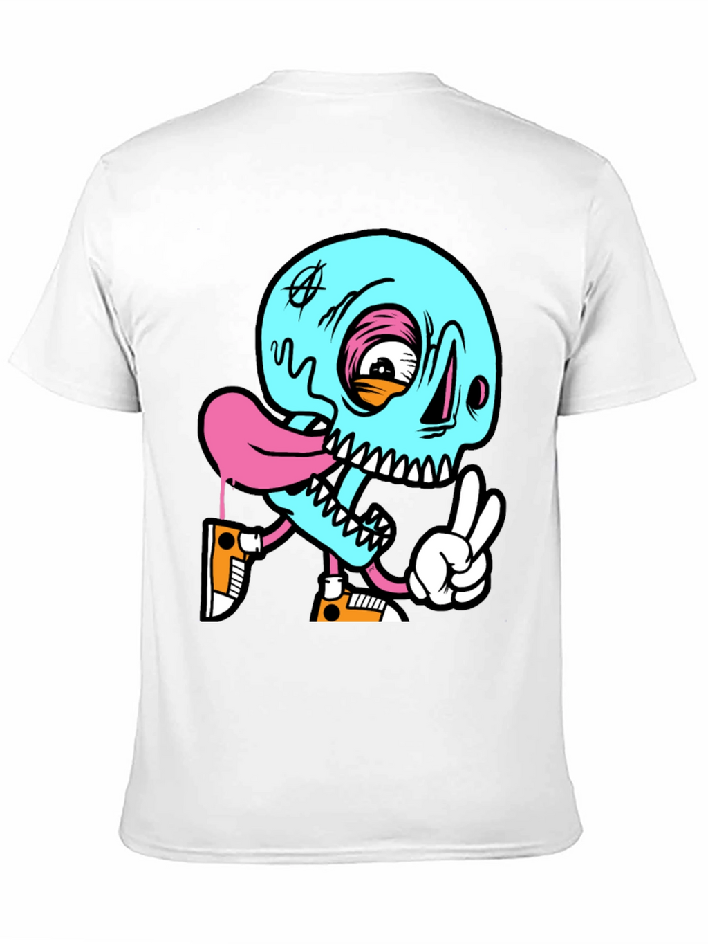 Cartoon Skull Graphic Black T-Shirt