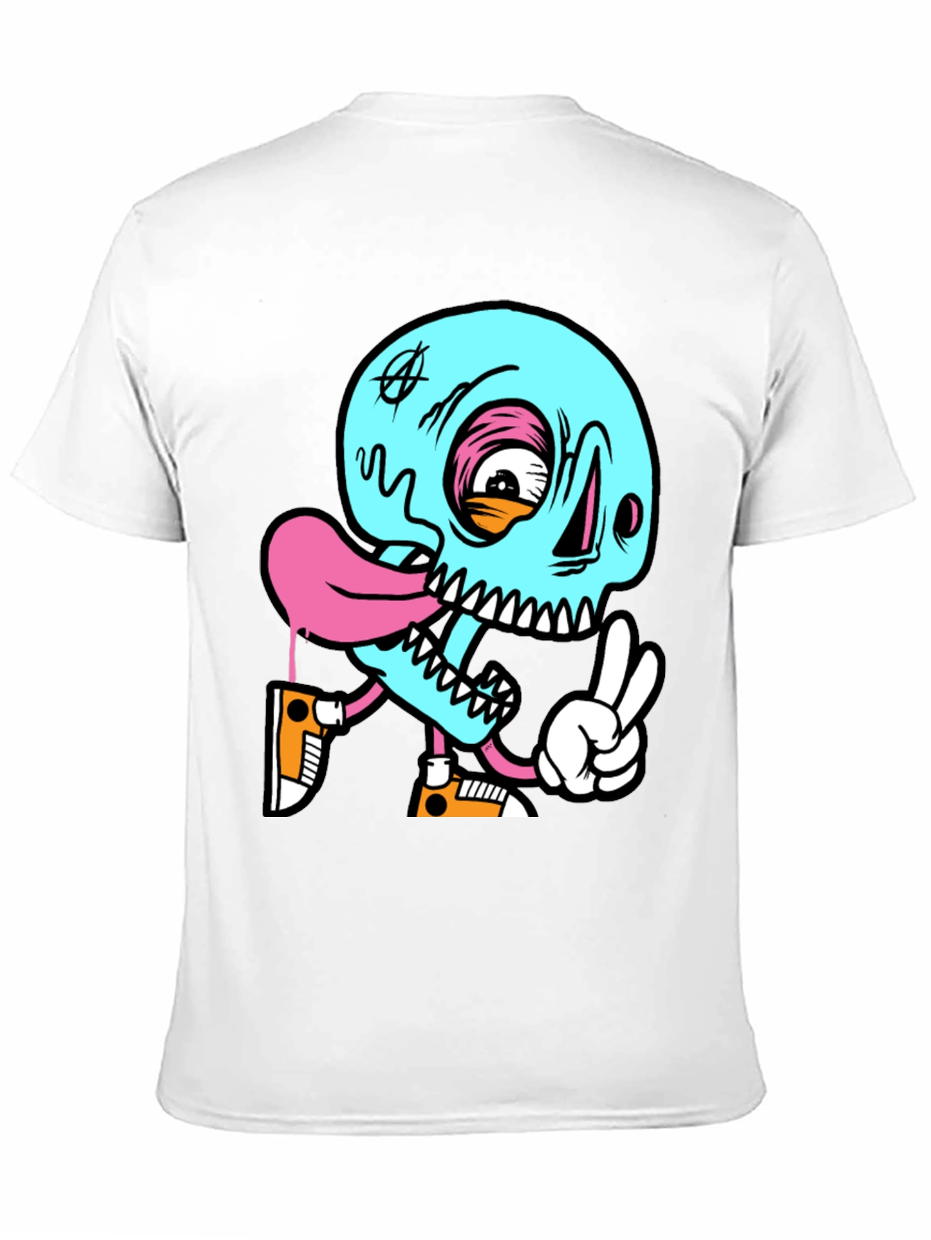 Cartoon Skull Graphic Black T-Shirt
