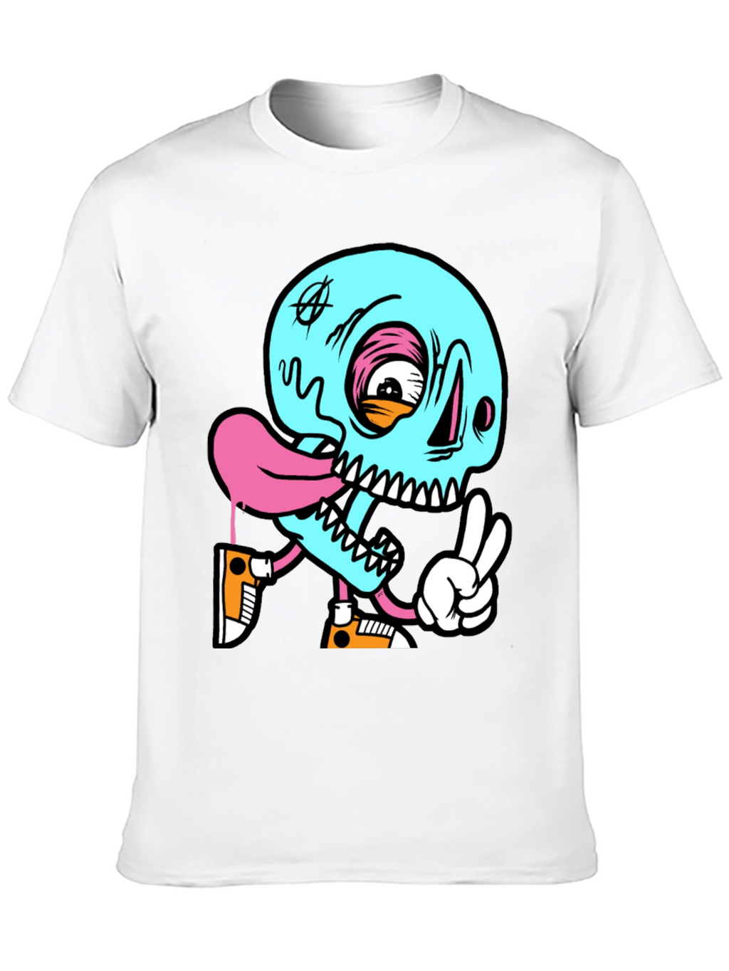 Cartoon Skull Graphic Black T-Shirt