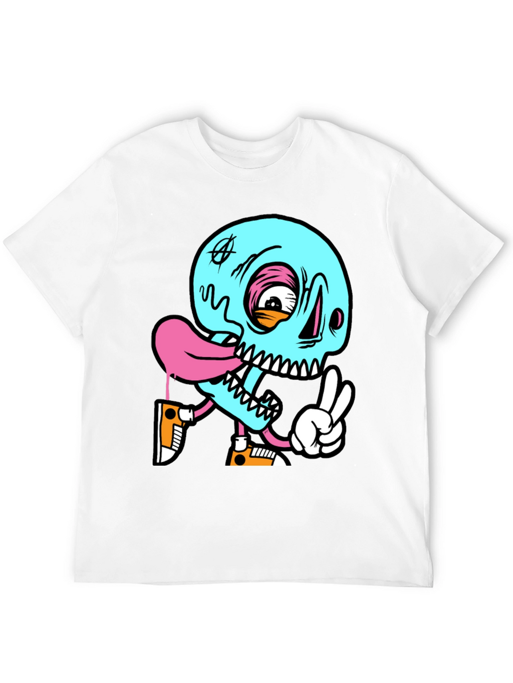 Cartoon Skull Graphic Black T-Shirt