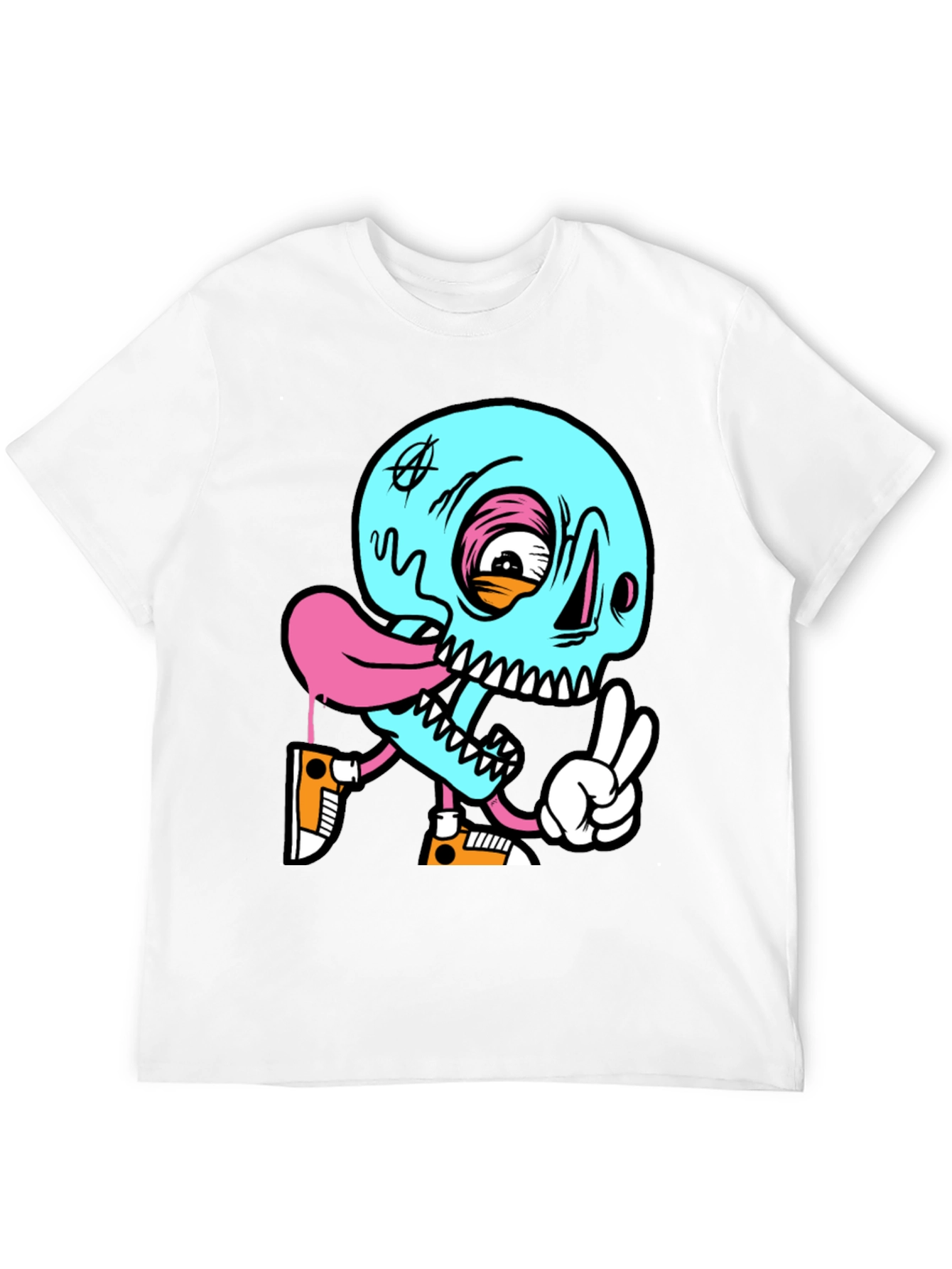 Cartoon Skull Graphic Black T-Shirt