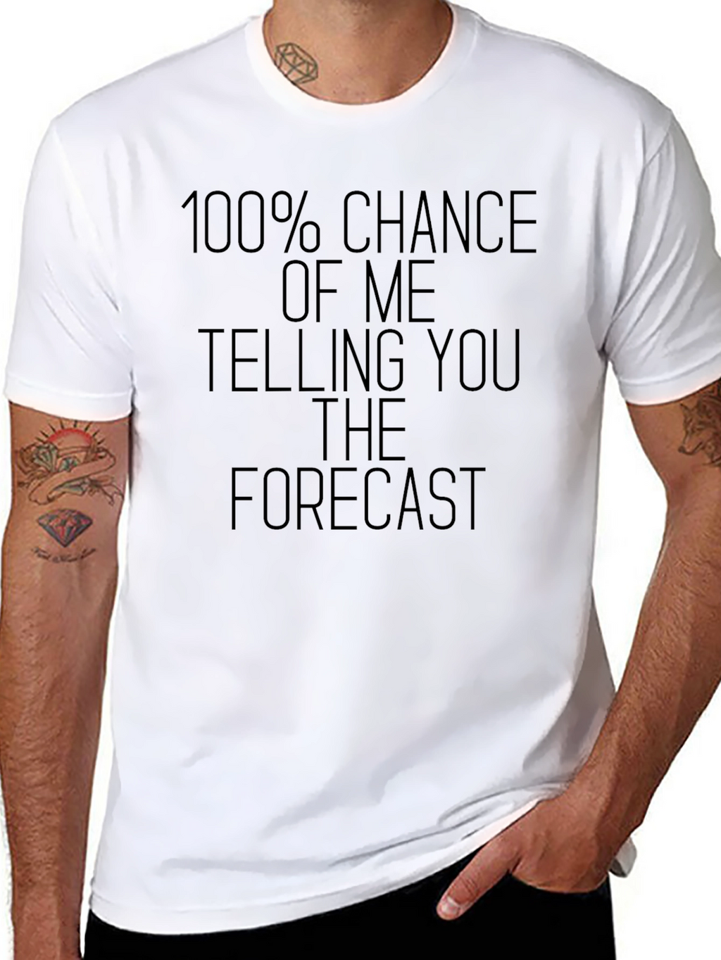 Funny Weather Forecast Tee - 100% Chance