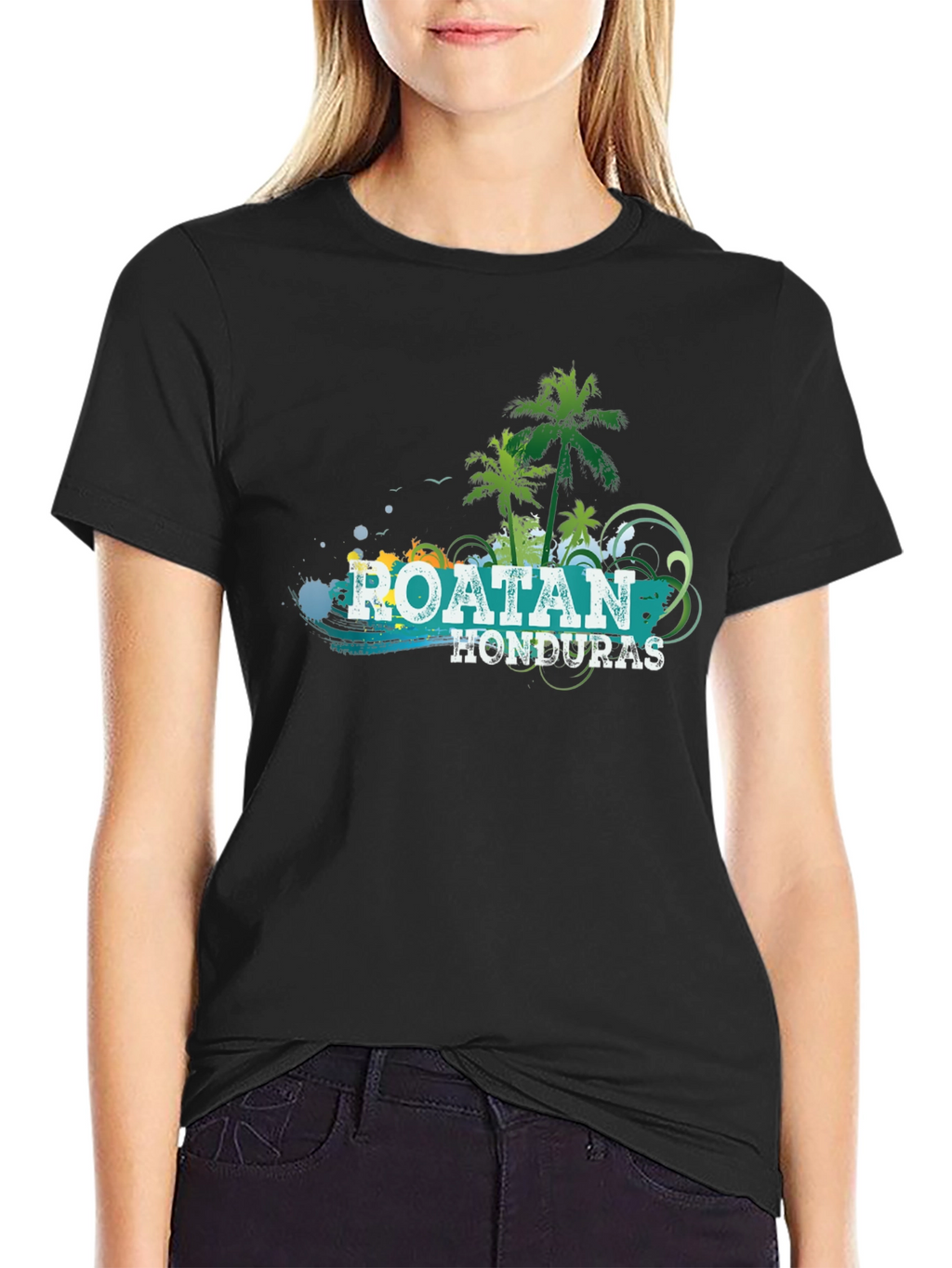 Roatan Honduras Palm Tree Graphic T-Shirt