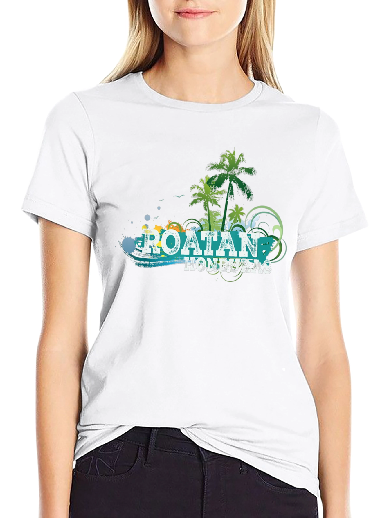 Roatan Honduras Palm Tree Graphic T-Shirt