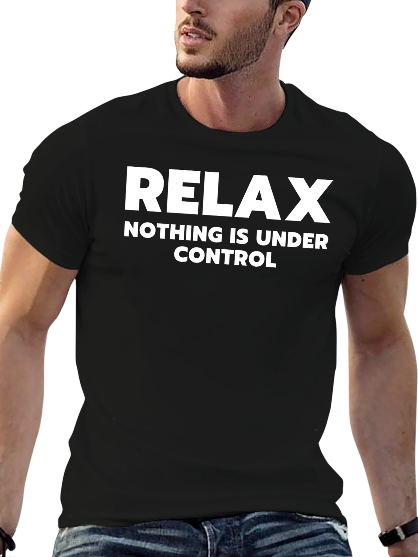 Relax Graphic Tee - Nothing is Under Control Black