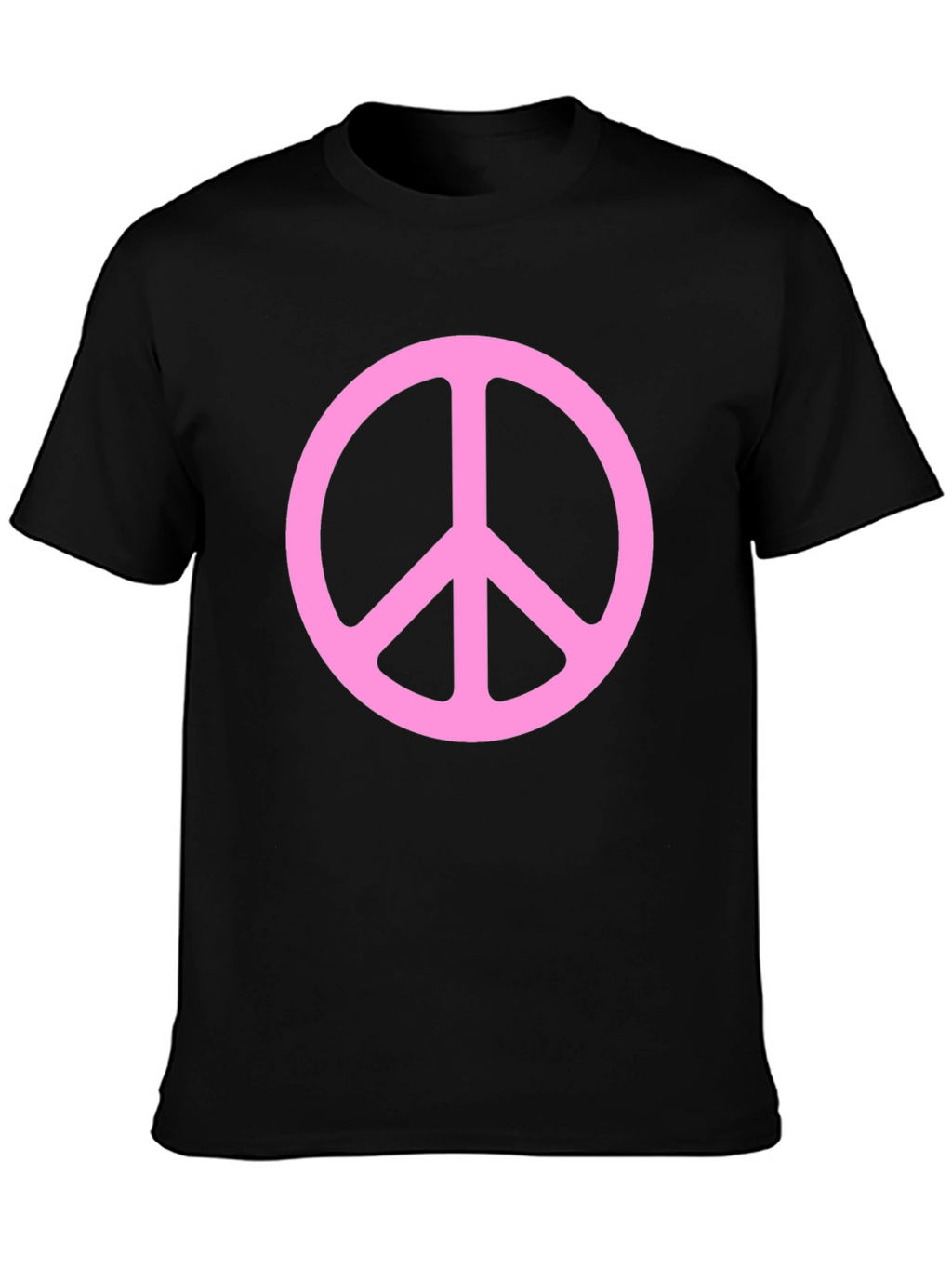 Peace Sign Graphic Tee - Pink on Black