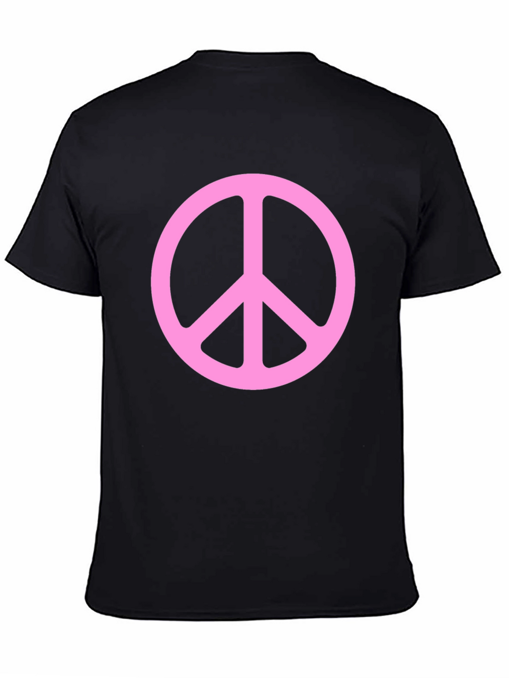Peace Sign Graphic Tee - Pink on Black