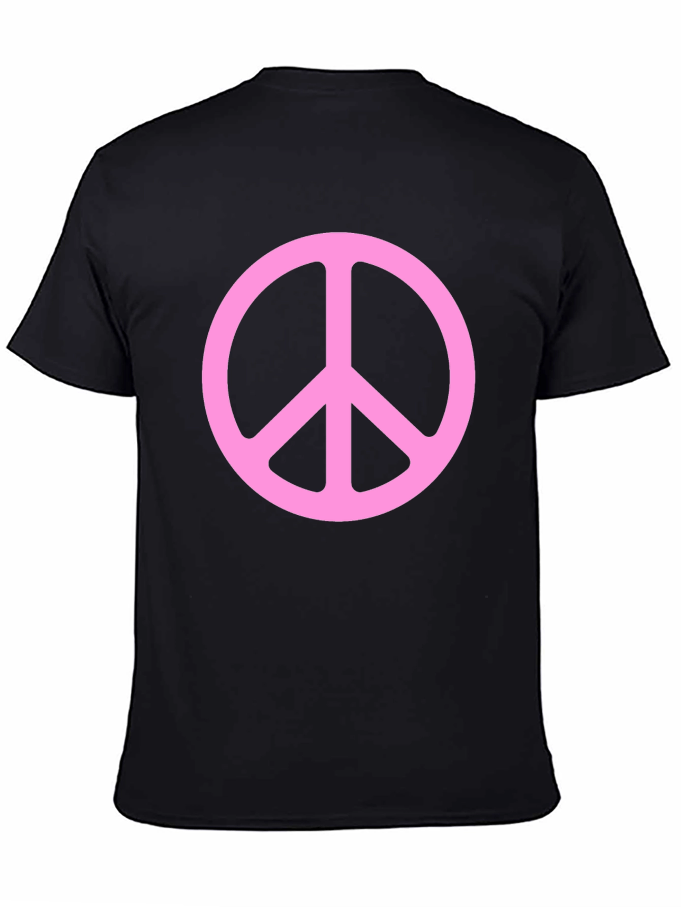 Peace Sign Graphic Tee - Pink on Black