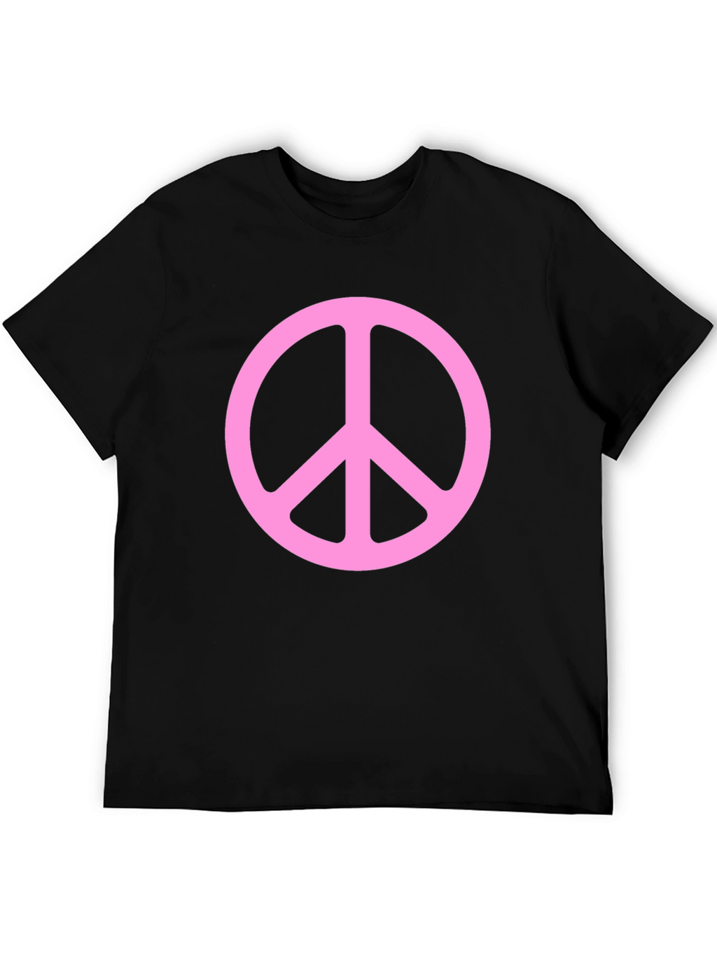 Peace Sign Graphic Tee - Pink on Black