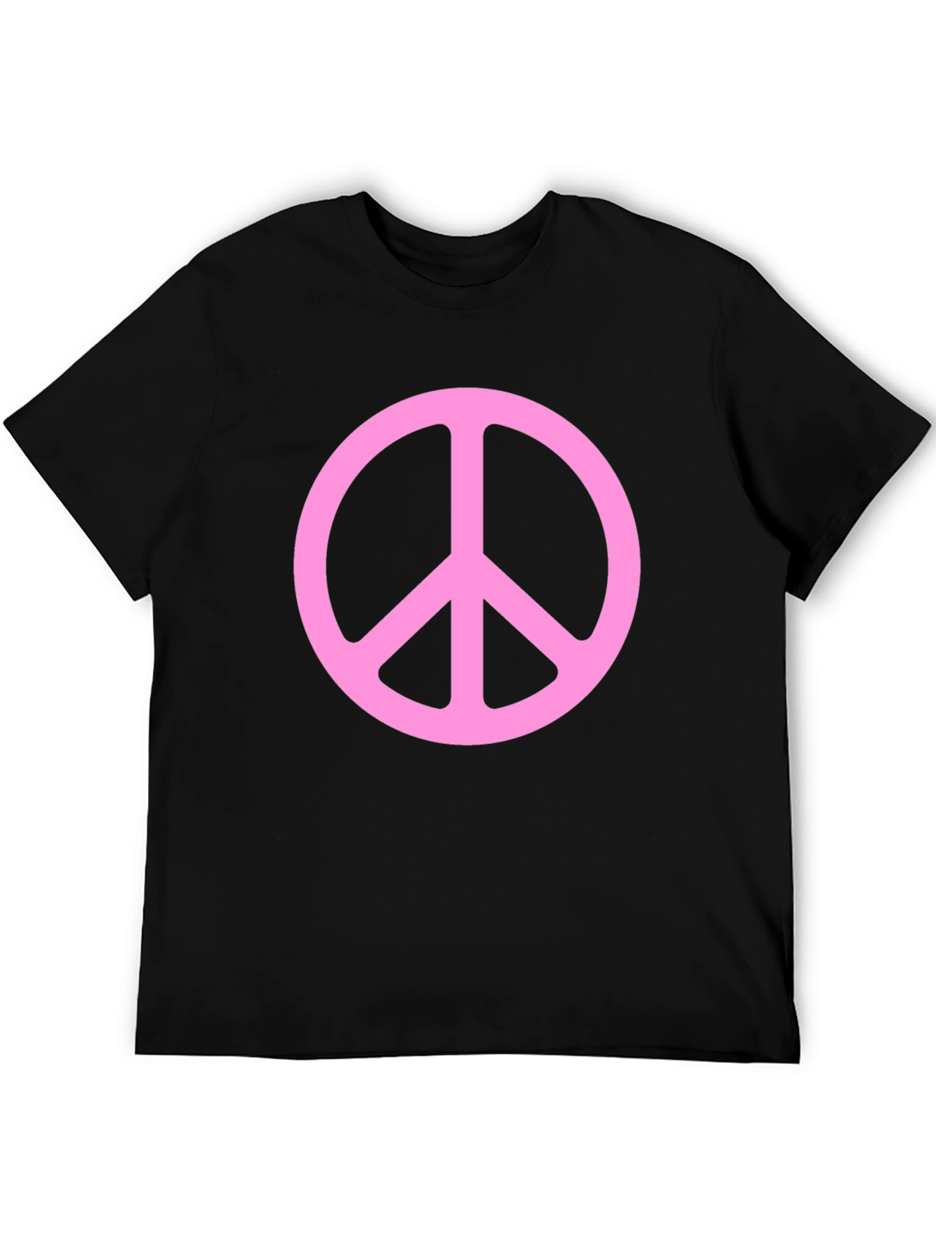 Peace Sign Graphic Tee - Pink on Black