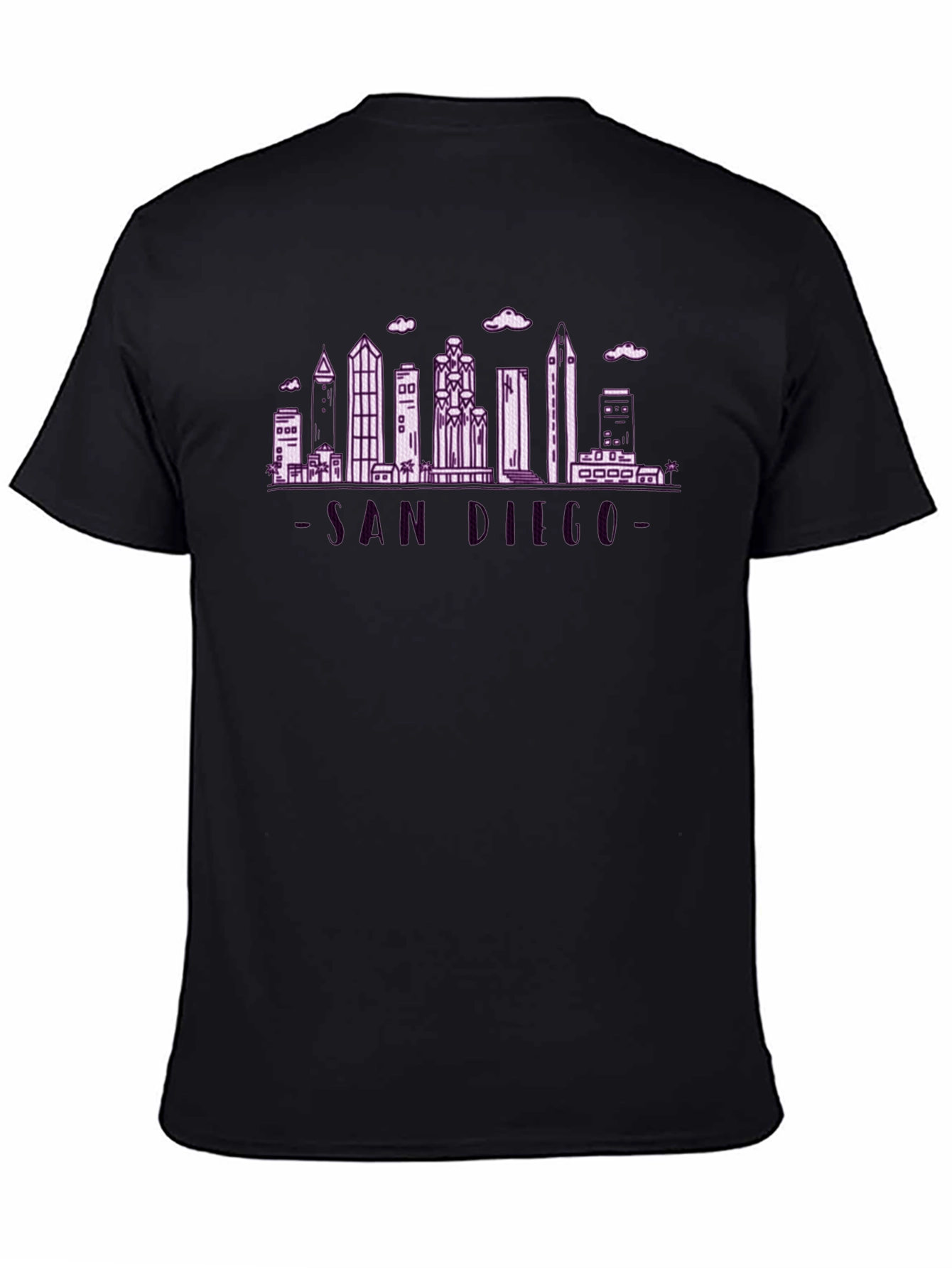 San Diego Skyline Graphic Tee - Soft Black Cotton