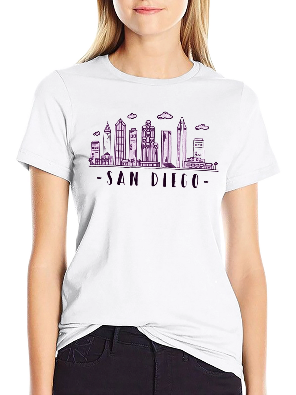 San Diego Skyline Graphic Tee - Soft Black Cotton