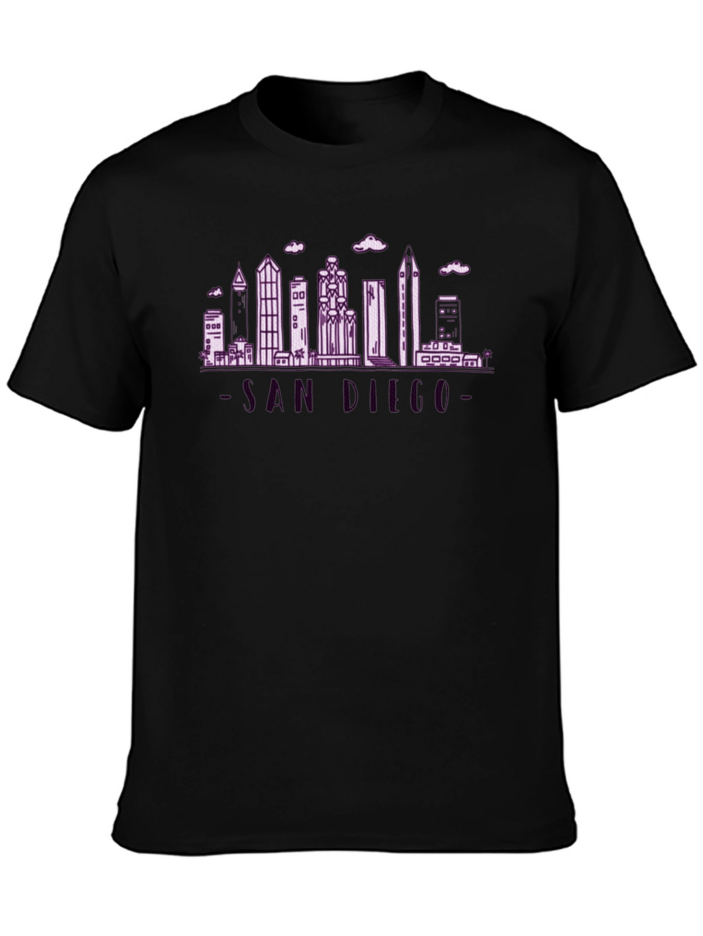 San Diego Skyline Graphic Tee - Soft Black Cotton