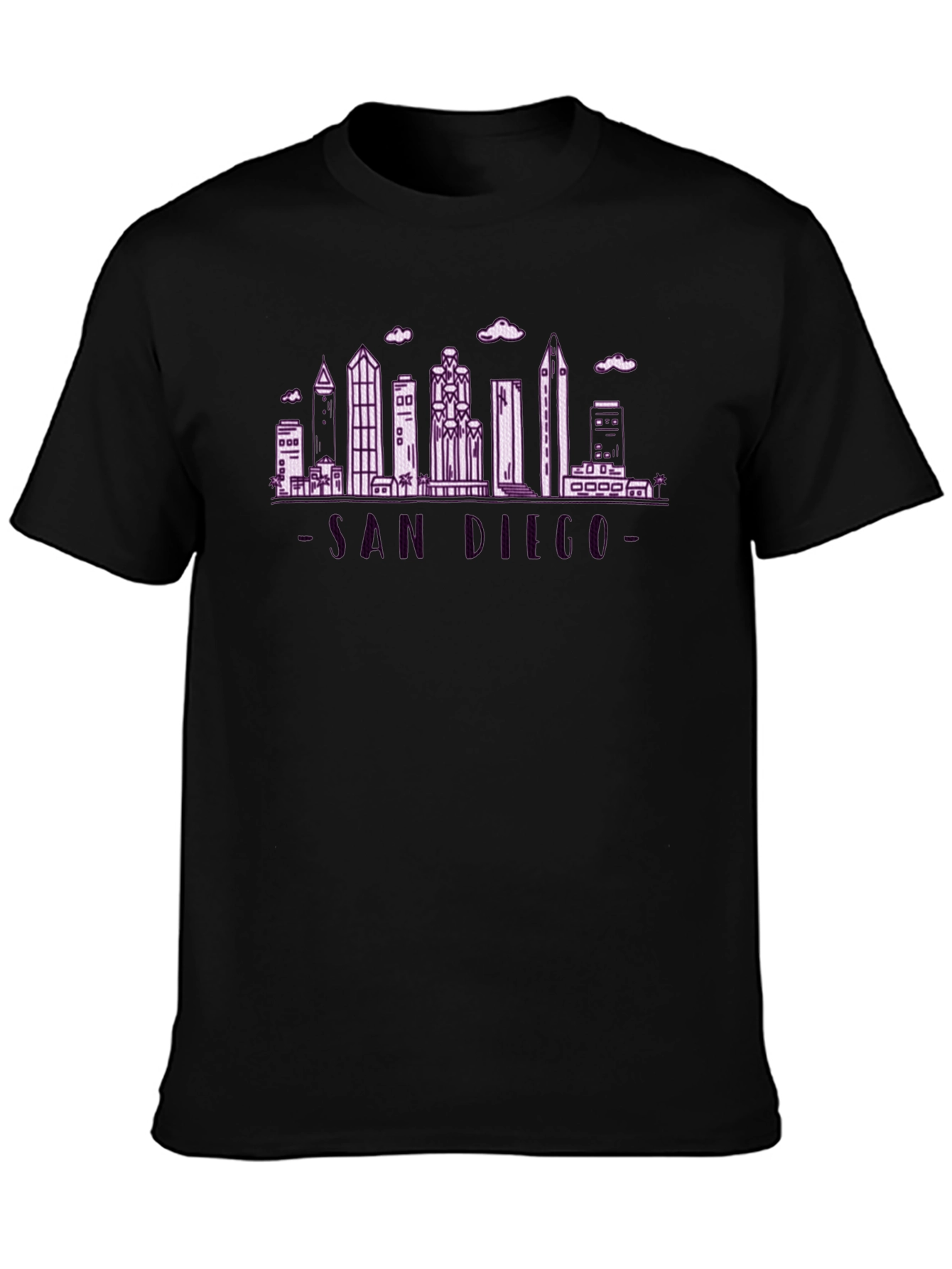 San Diego Skyline Graphic Tee - Soft Black Cotton