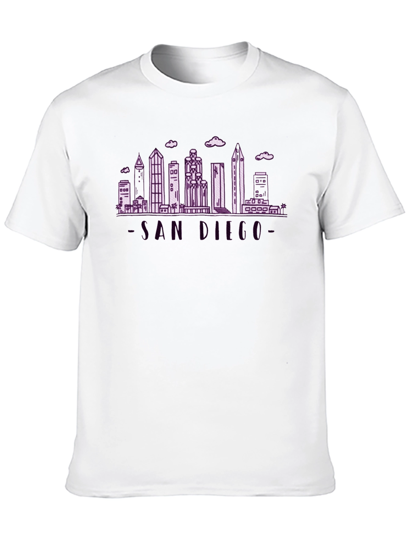 San Diego Skyline Graphic Tee - Soft Black Cotton