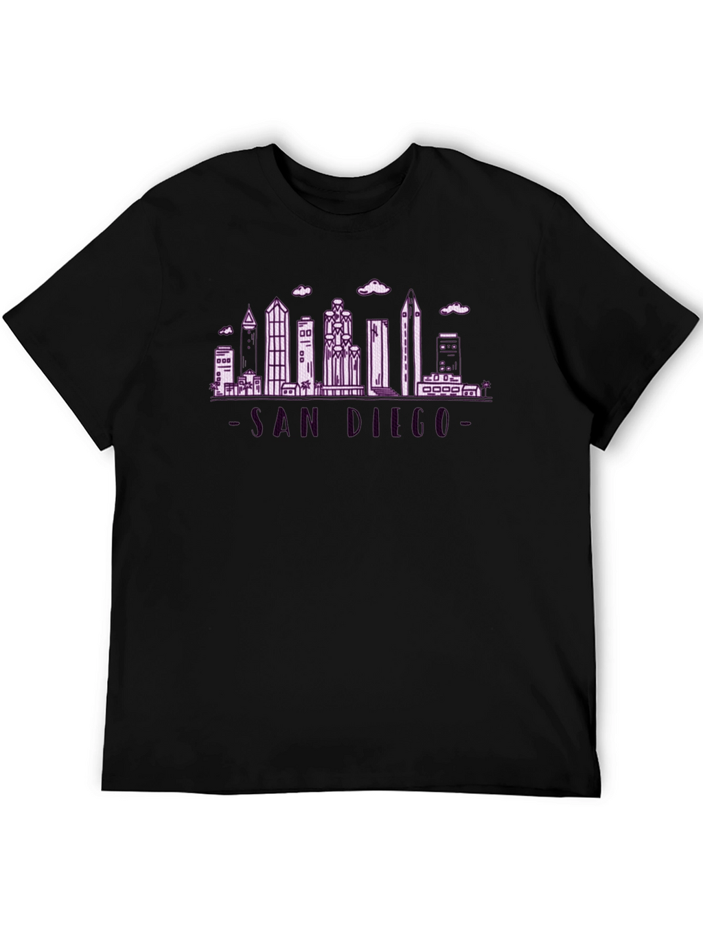 San Diego Skyline Graphic Tee - Soft Black Cotton