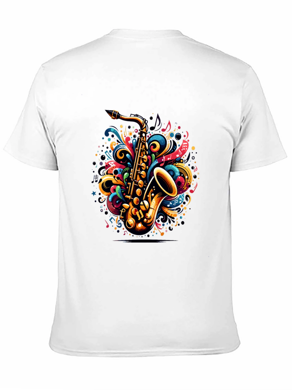 Saxophone Swirl Graphic Tee - Music Lovers T-Shirt