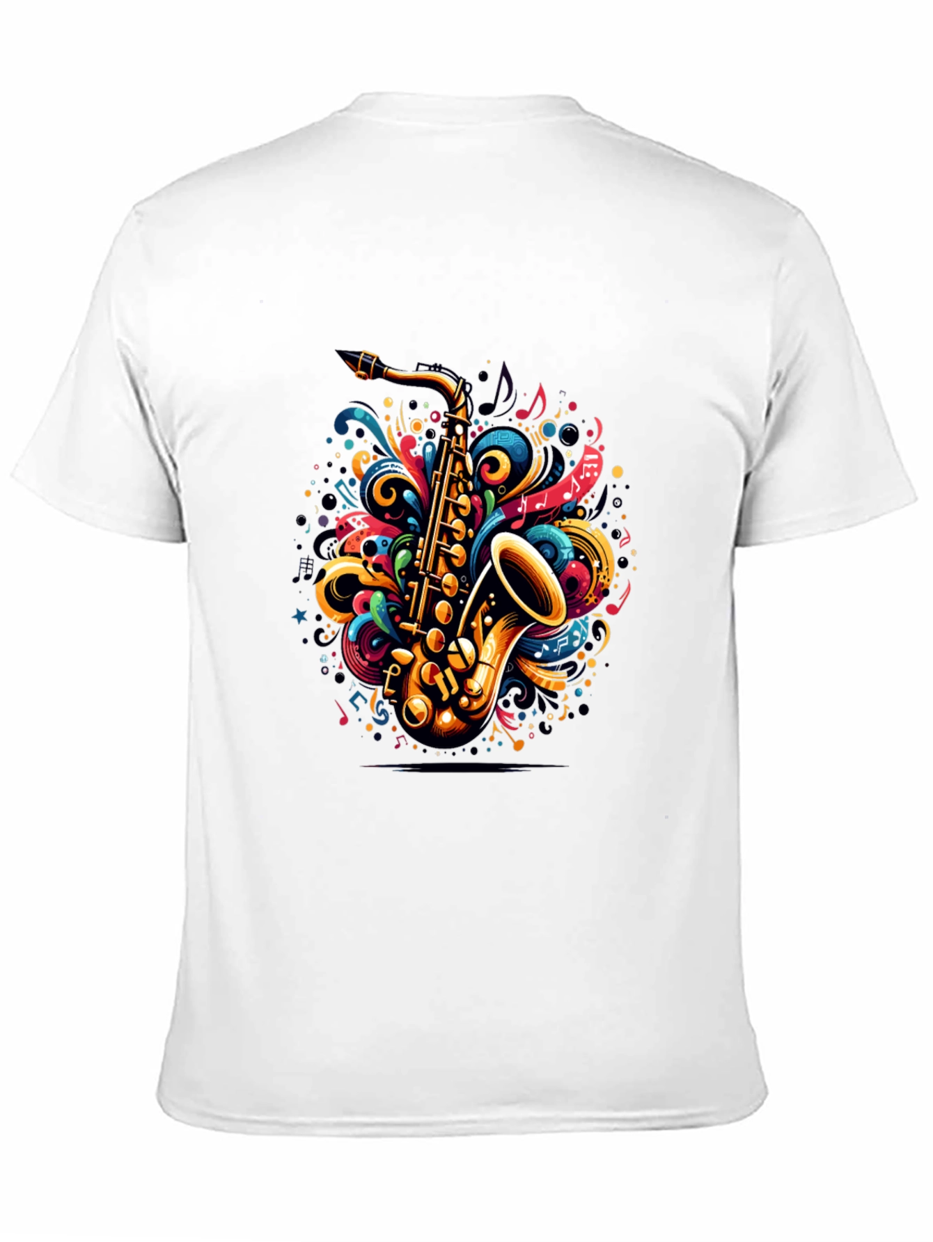 Saxophone Swirl Graphic Tee - Music Lovers T-Shirt