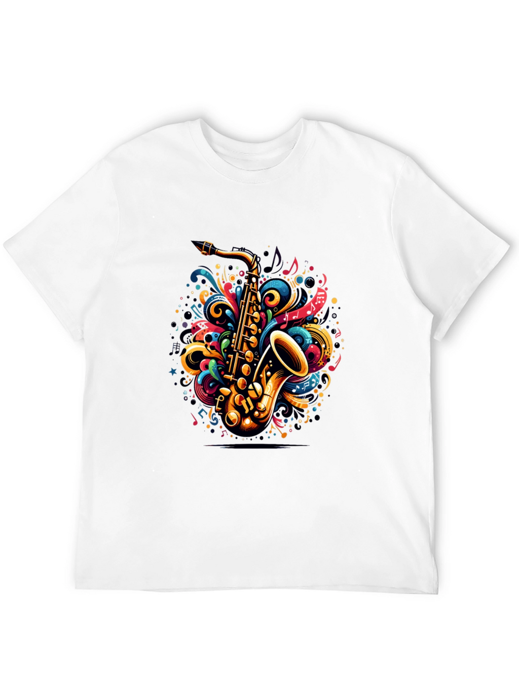 Saxophone Swirl Graphic Tee - Music Lovers T-Shirt