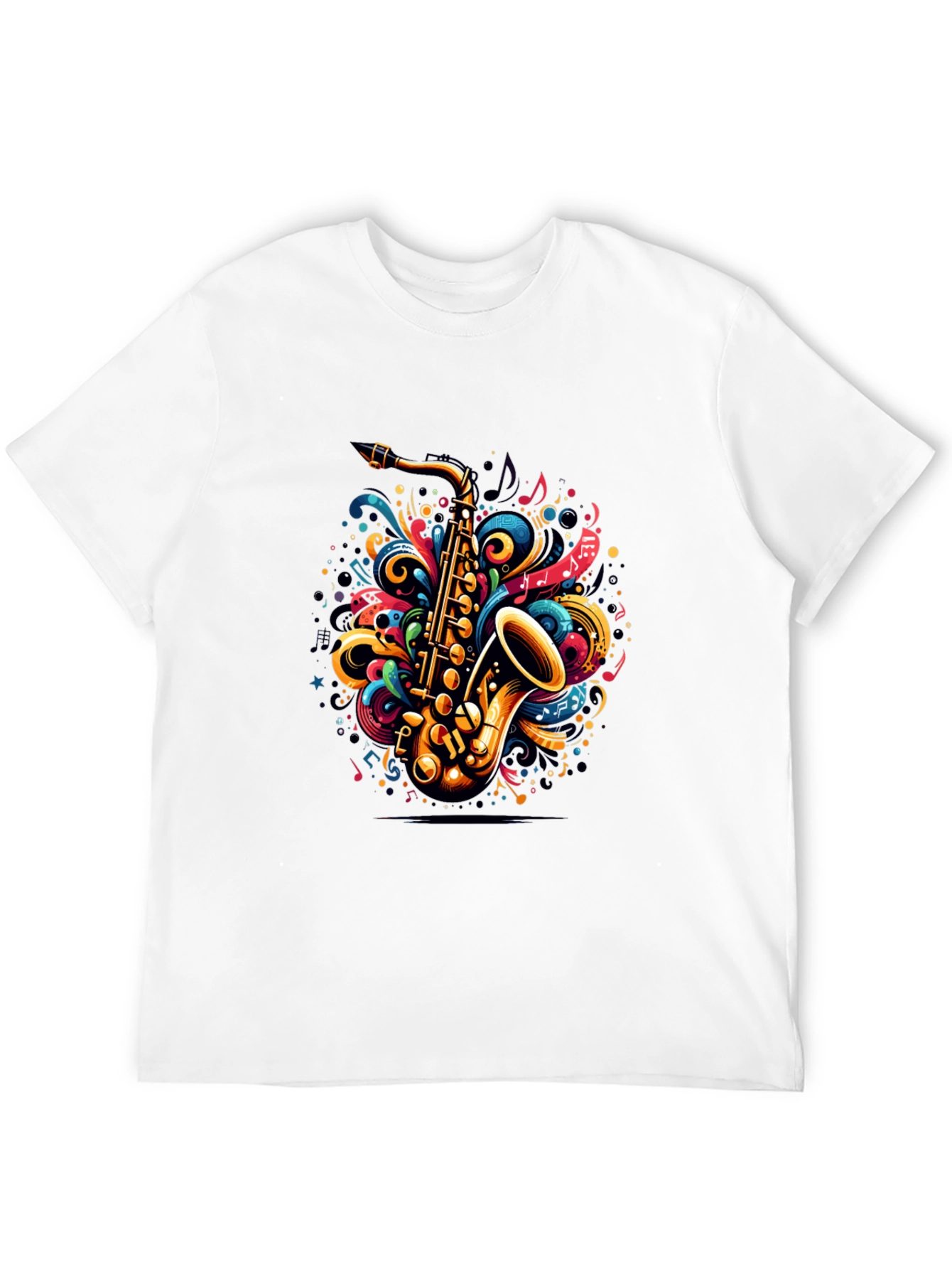 Saxophone Swirl Graphic Tee - Music Lovers T-Shirt