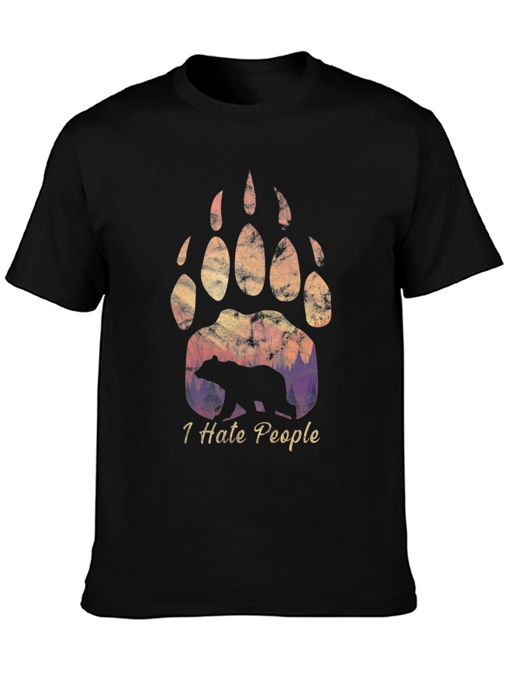 Bear Paw I Hate People T-Shirt