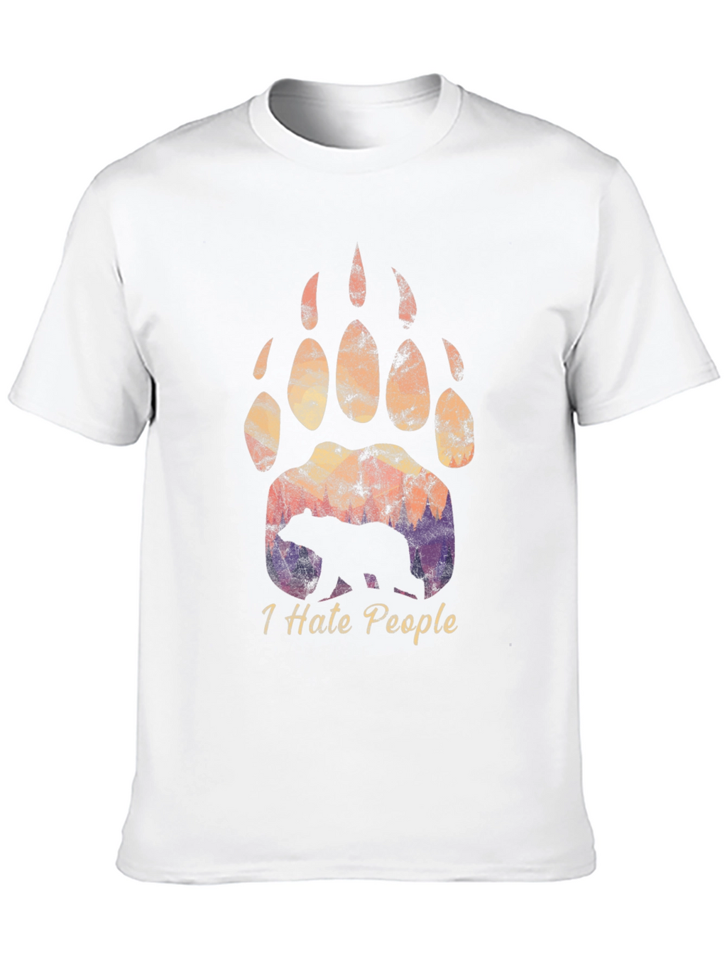 Bear Paw I Hate People T-Shirt