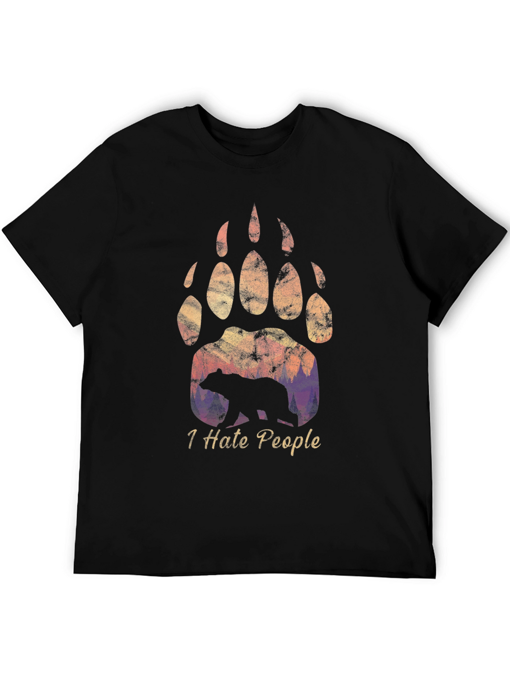 Bear Paw I Hate People T-Shirt