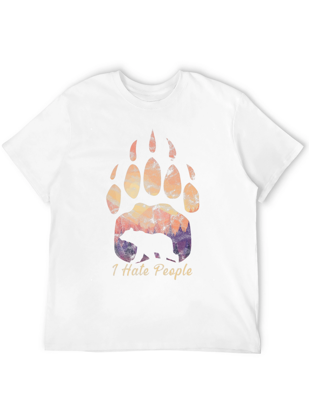 Bear Paw I Hate People T-Shirt