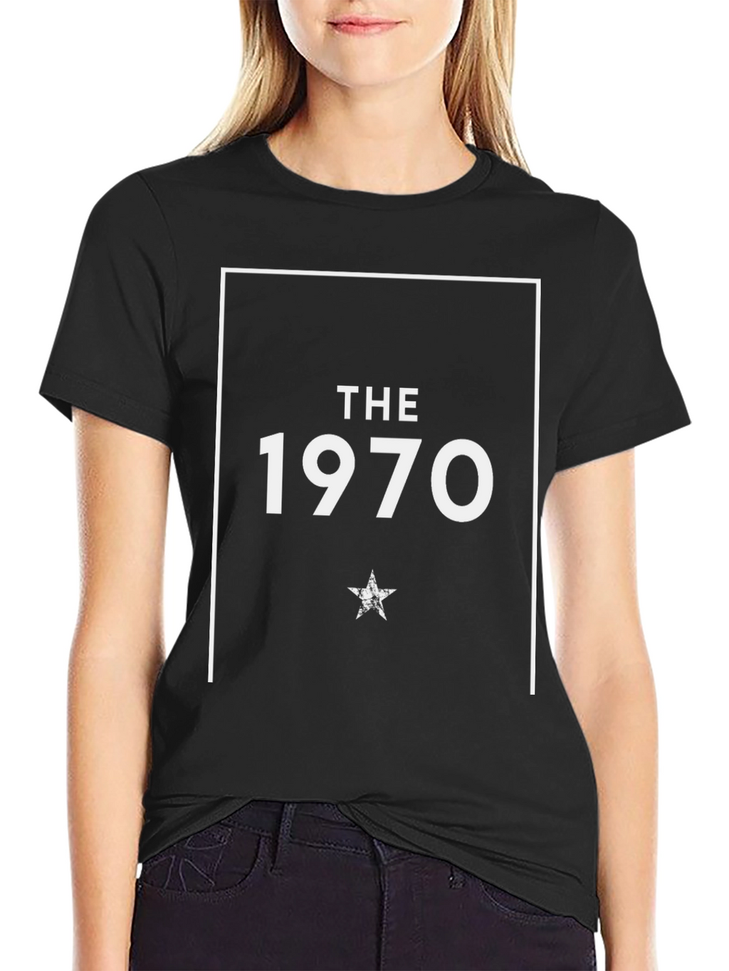 The 1970 Graphic Print Black Tee