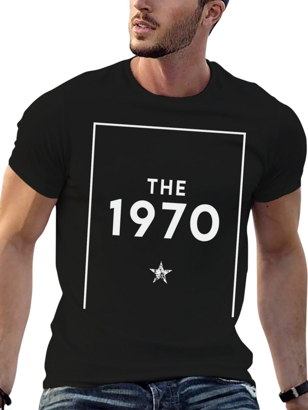 The 1970 Graphic Print Black Tee
