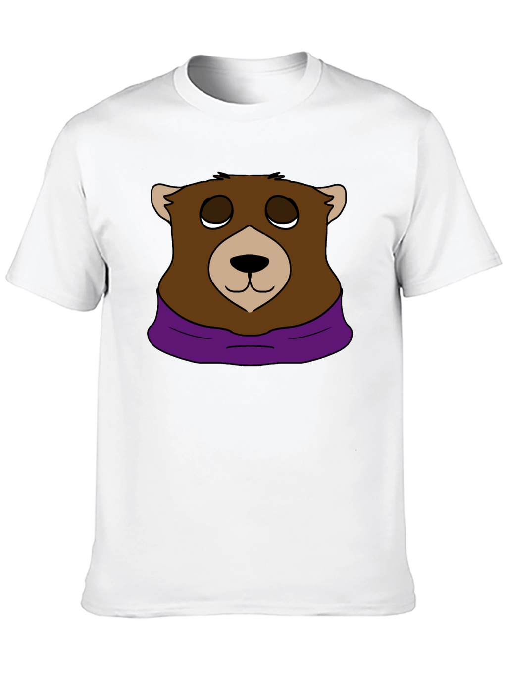 Cartoon Bear Graphic Tee - Casual Black T-Shirt