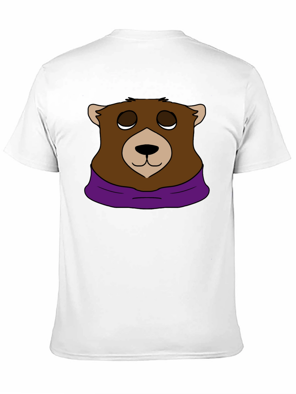Cartoon Bear Graphic Tee - Casual Black T-Shirt