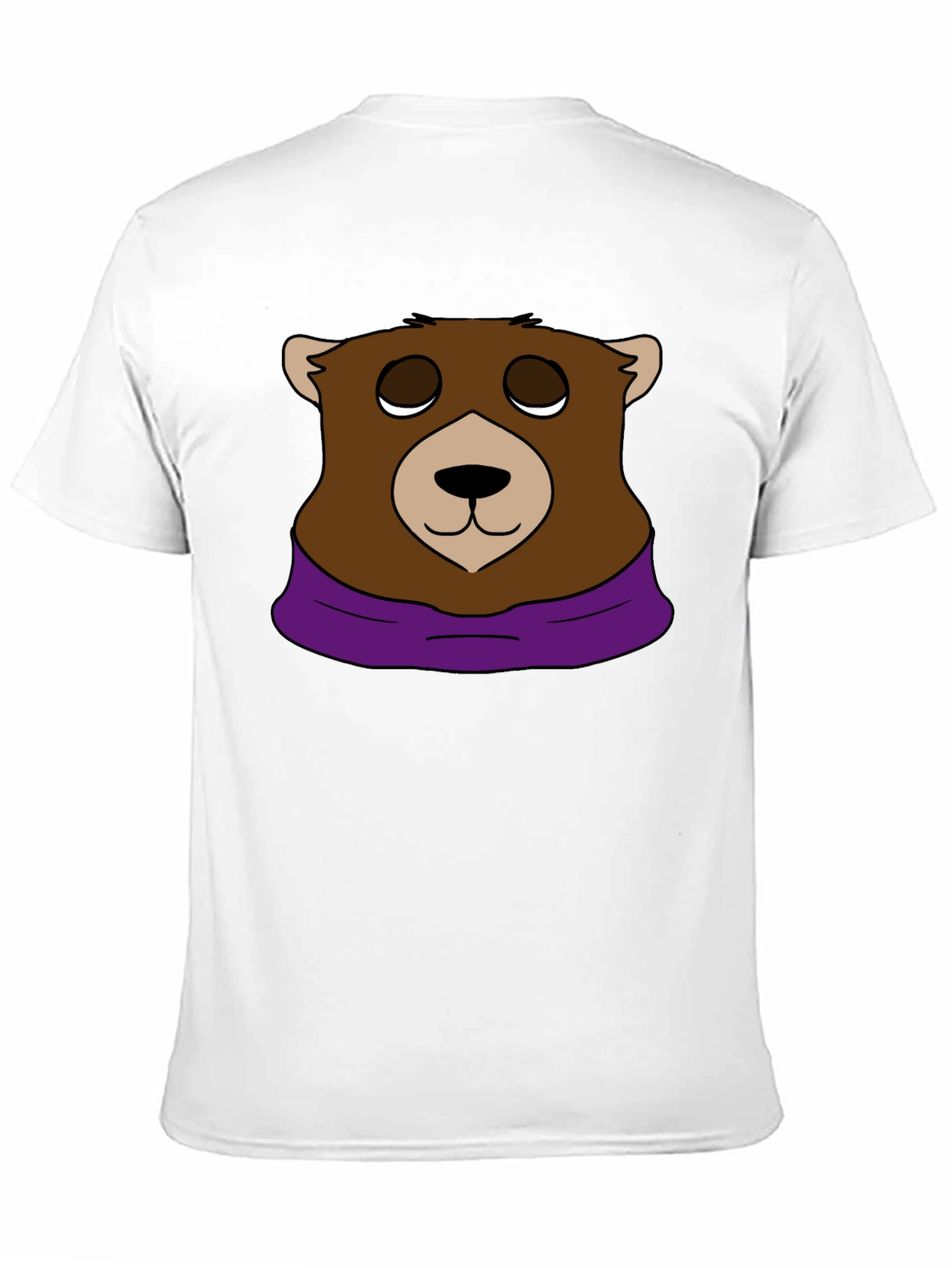 Cartoon Bear Graphic Tee - Casual Black T-Shirt
