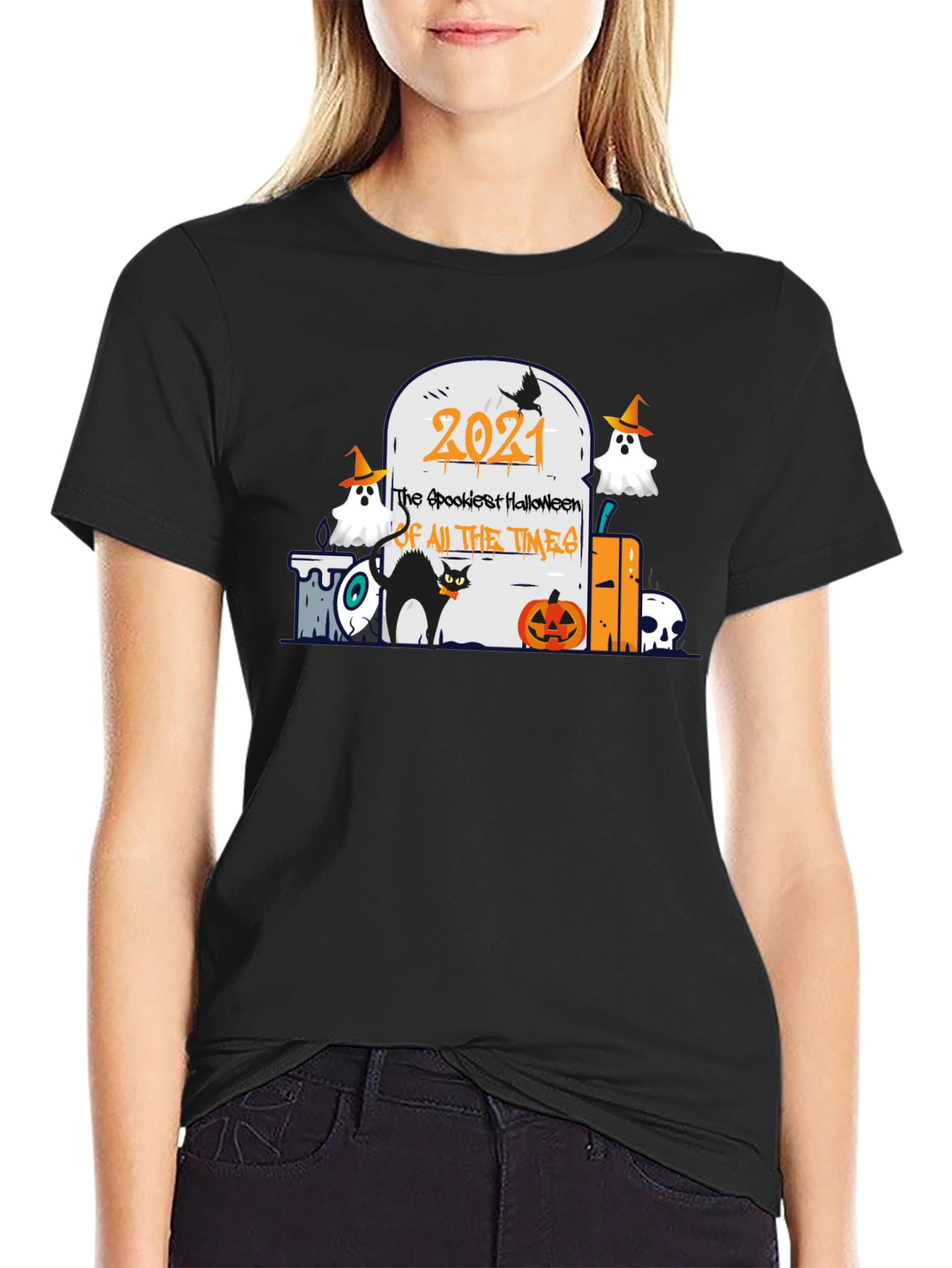 Spookiest Halloween 2021 Black T-Shirt