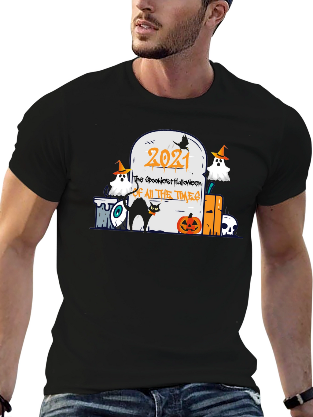 Spookiest Halloween 2021 Black T-Shirt
