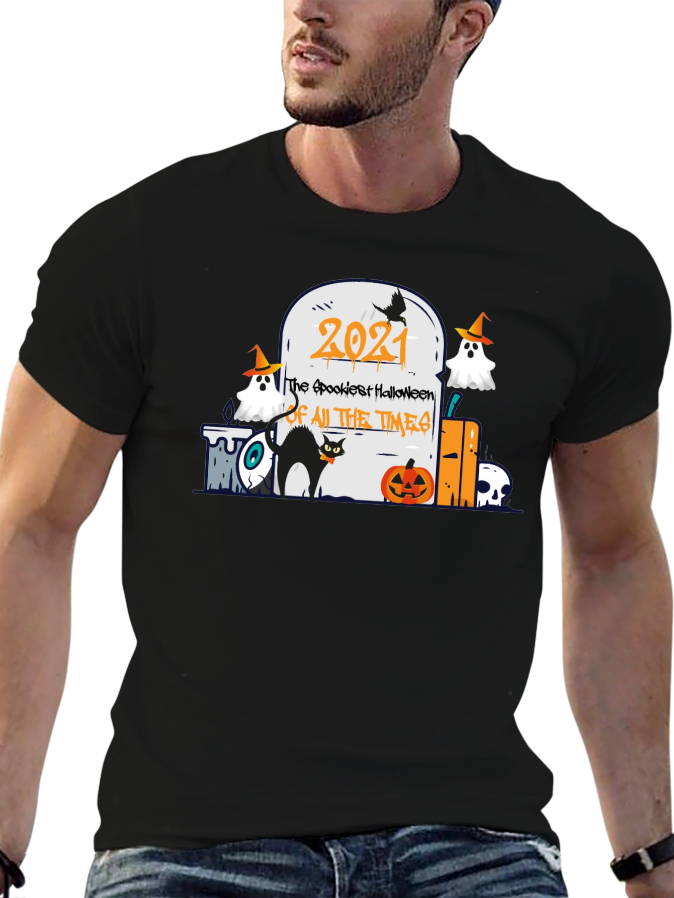 Spookiest Halloween 2021 Black T-Shirt
