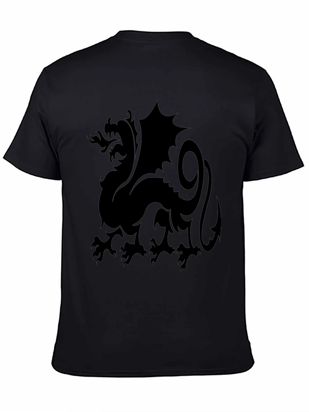 Dragon Silhouette Black T-Shirt - Fantasy Graphic Tee