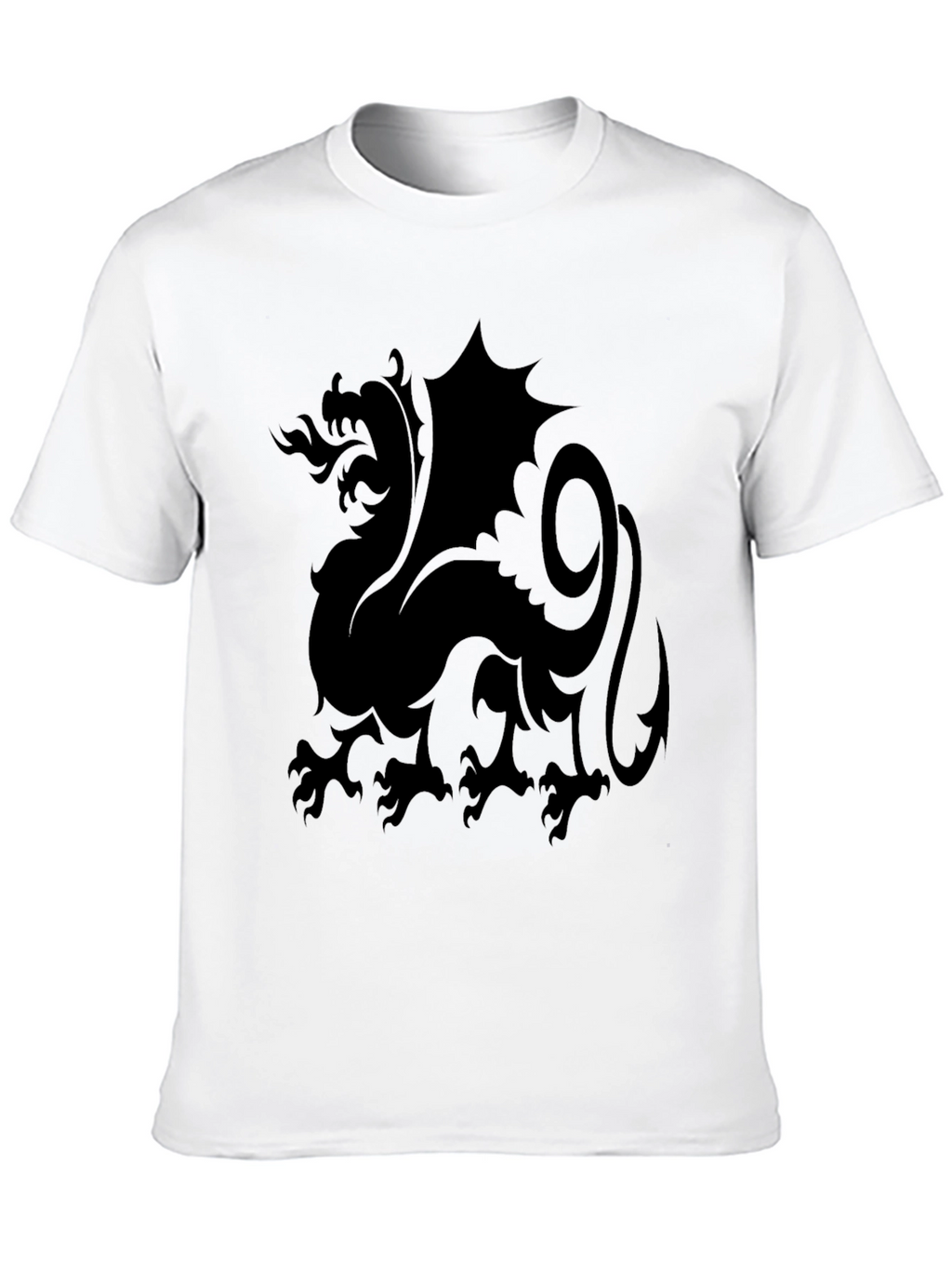 Dragon Silhouette Black T-Shirt - Fantasy Graphic Tee