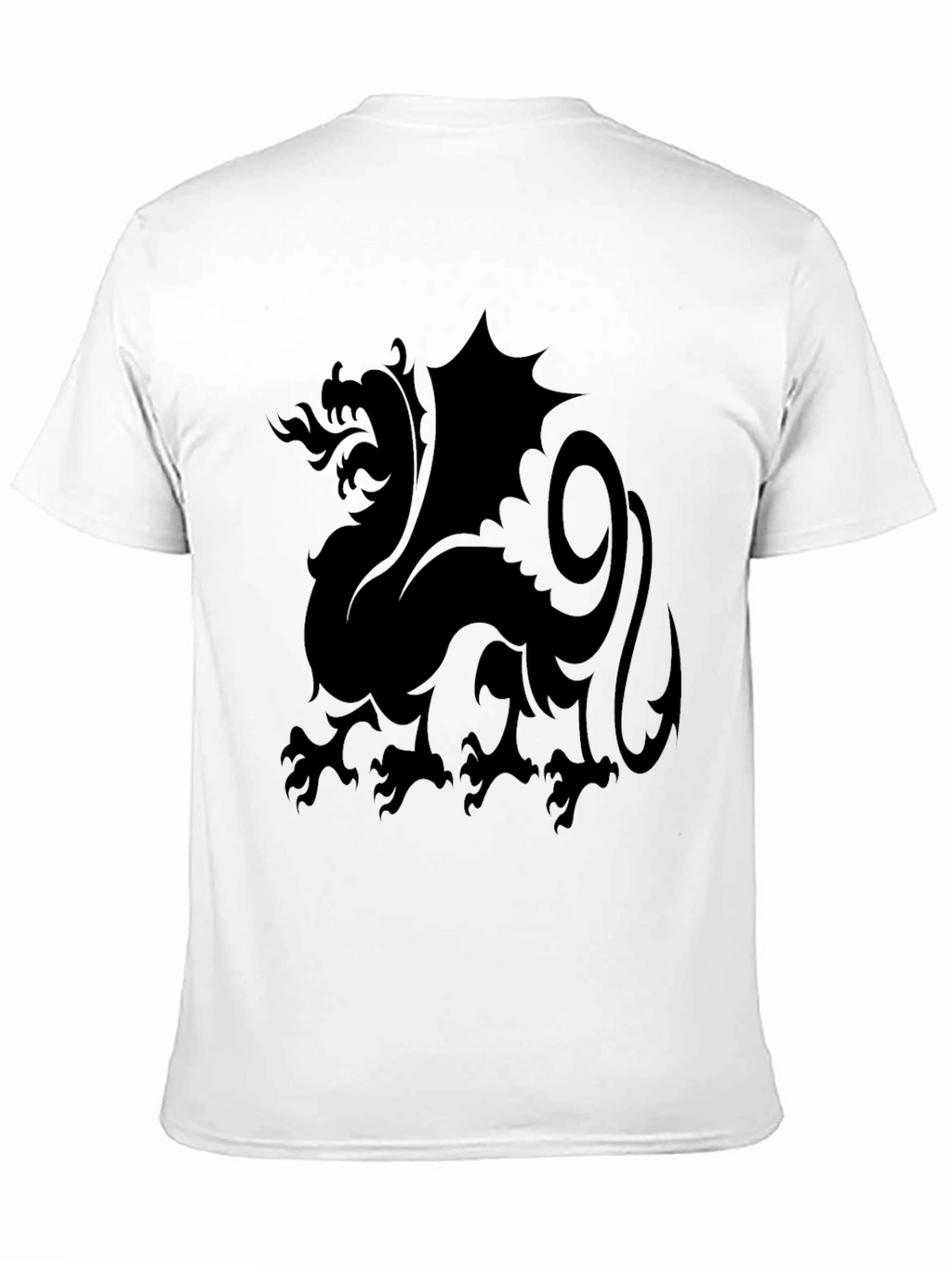 Dragon Silhouette Black T-Shirt - Fantasy Graphic Tee