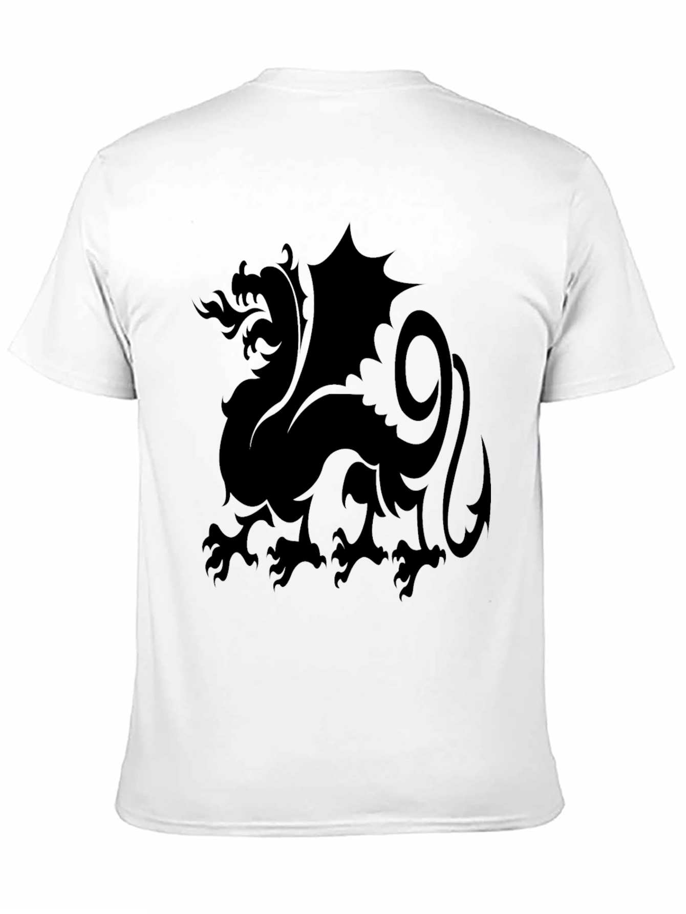 Dragon Silhouette Black T-Shirt - Fantasy Graphic Tee