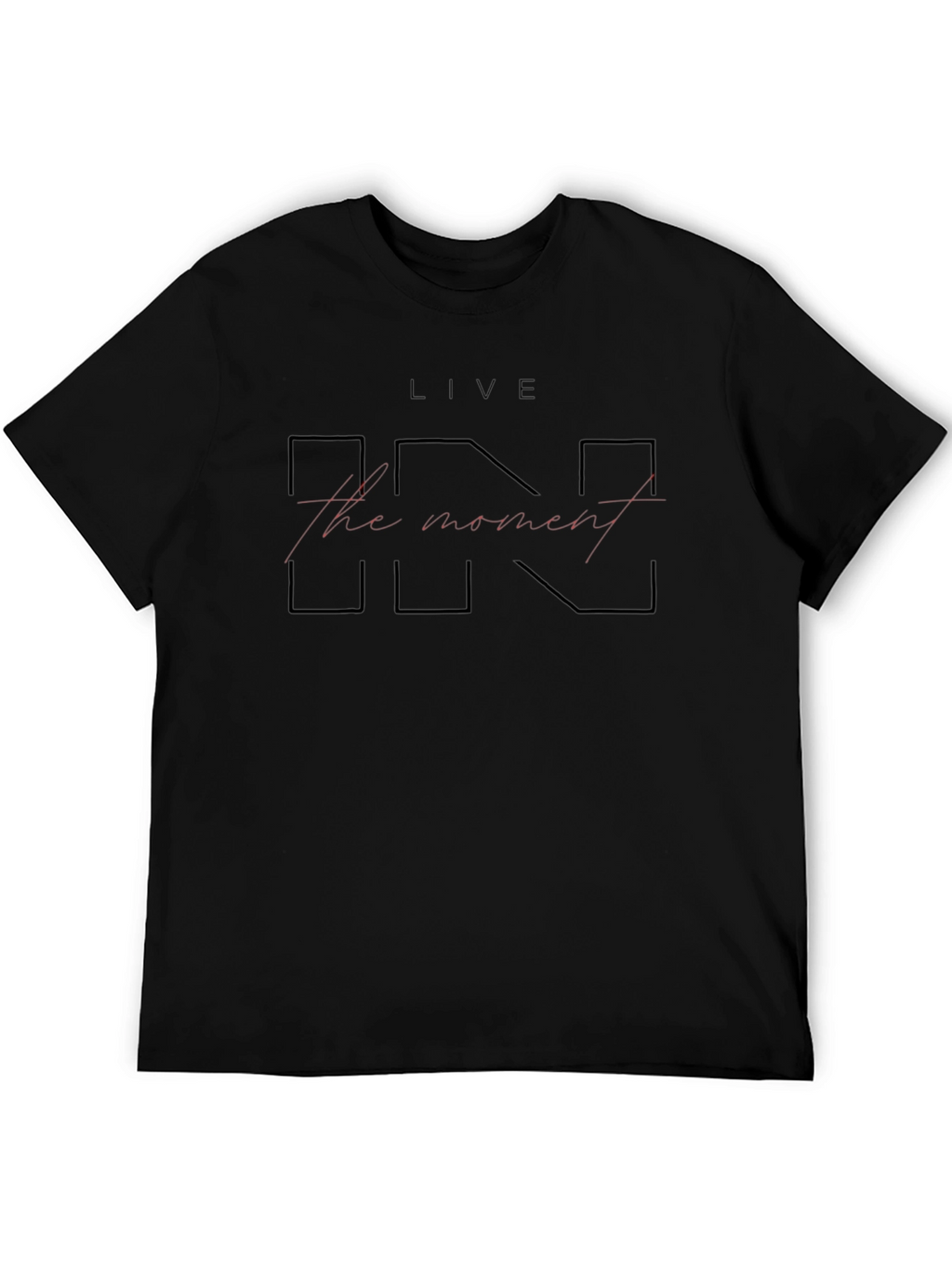 Live in the Moment Mens Black Graphic Tee