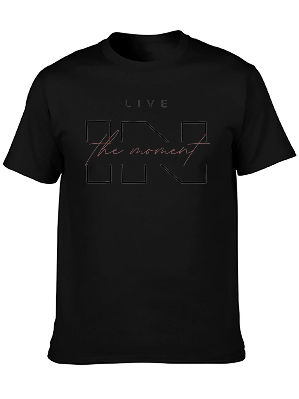 Live in the Moment Mens Black Graphic Tee