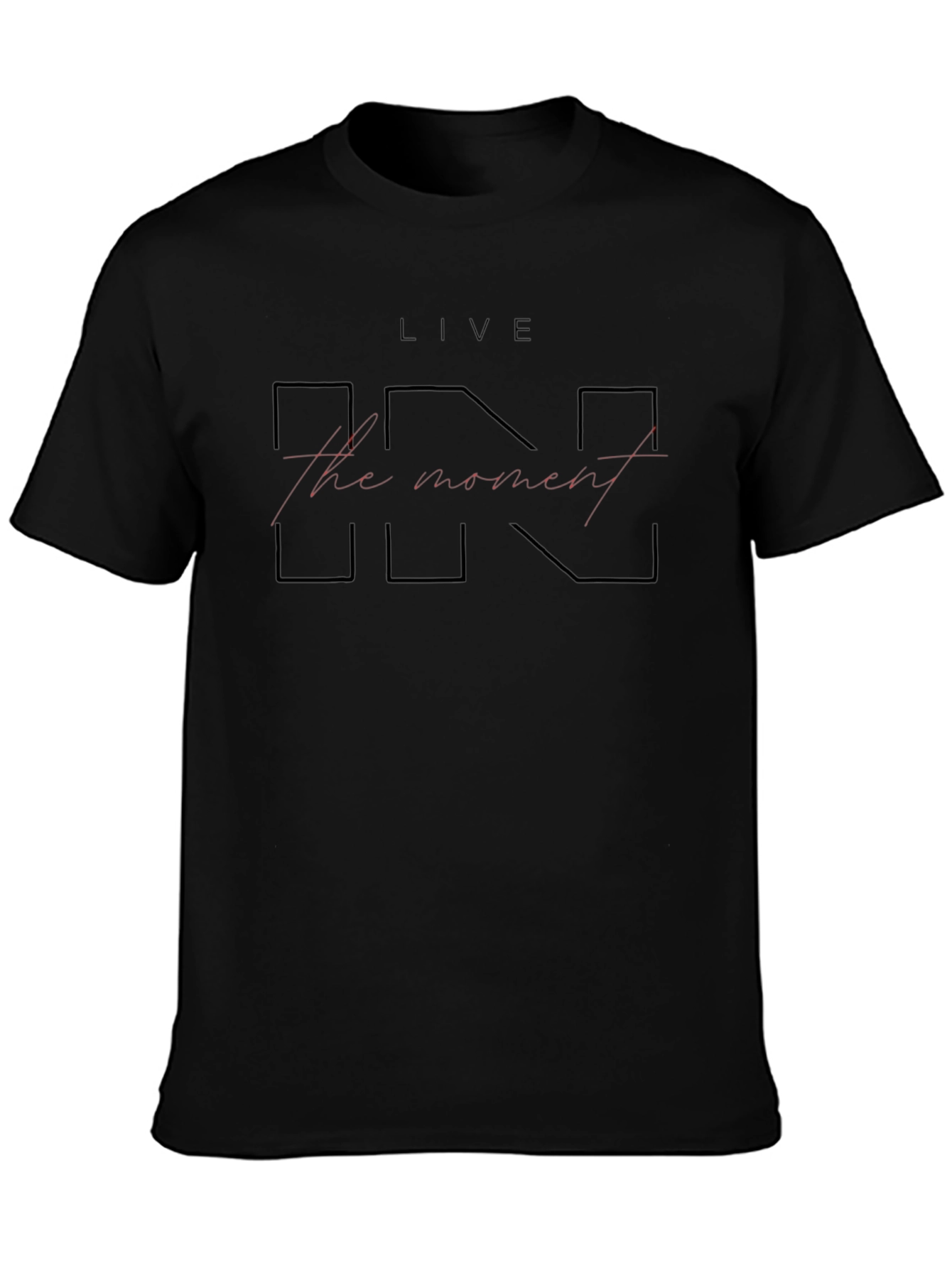 Live in the Moment Mens Black Graphic Tee
