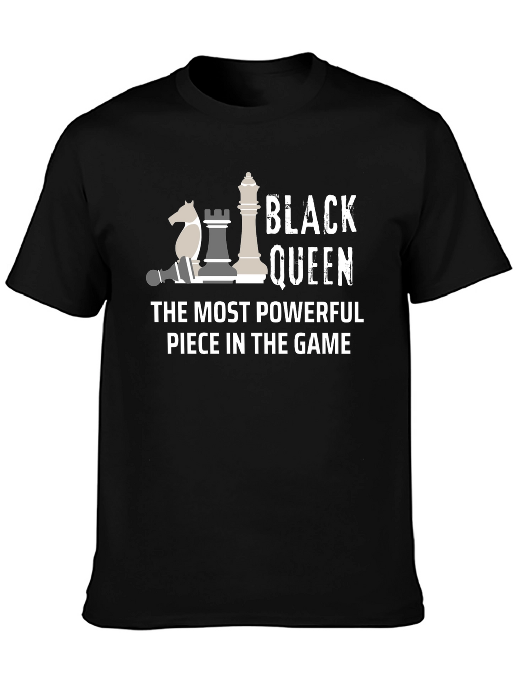 Black Queen Chess Piece T-Shirt - Powerful Game