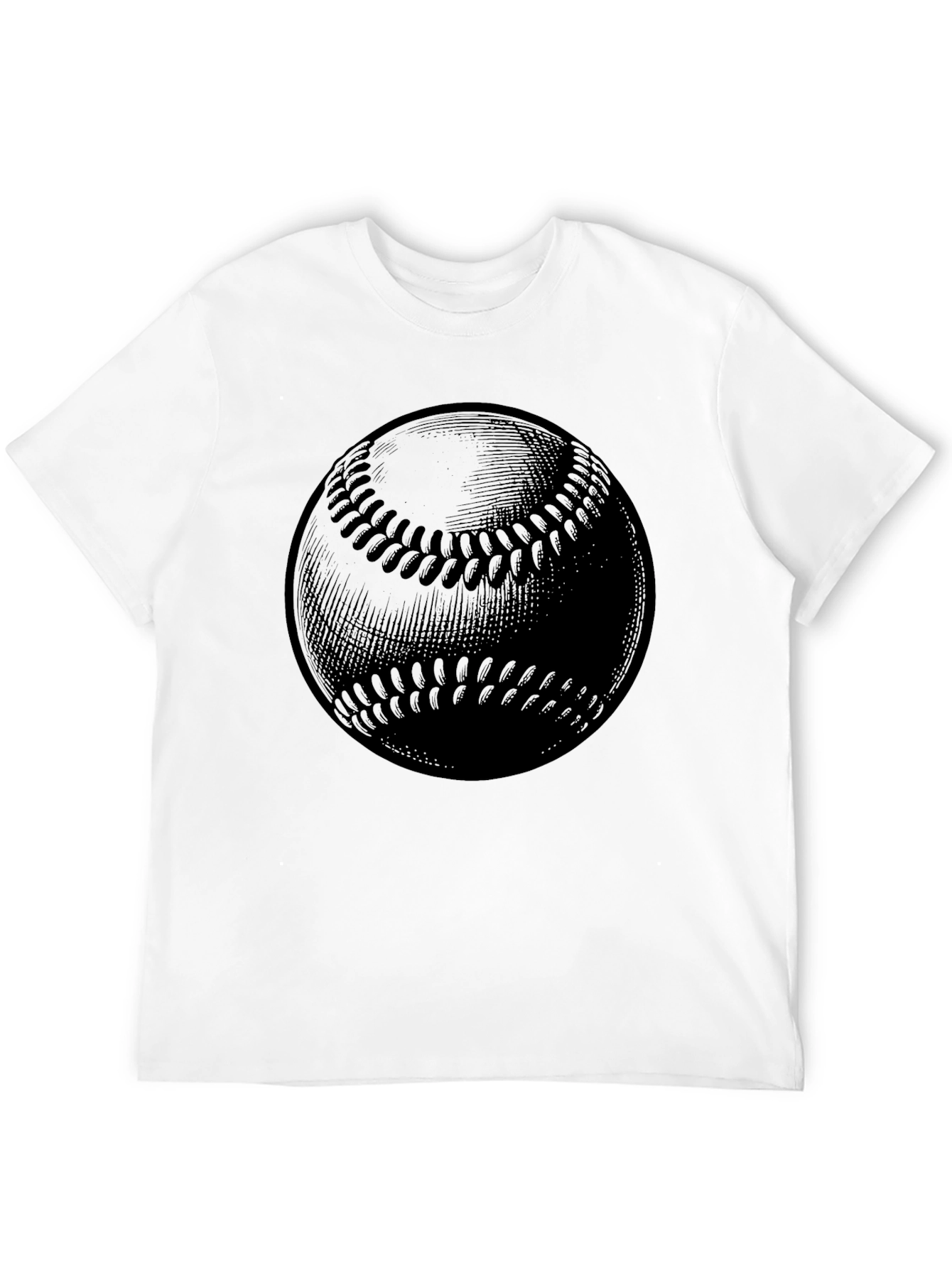 Baseball Graphic Tee - Black Cotton T-Shirt