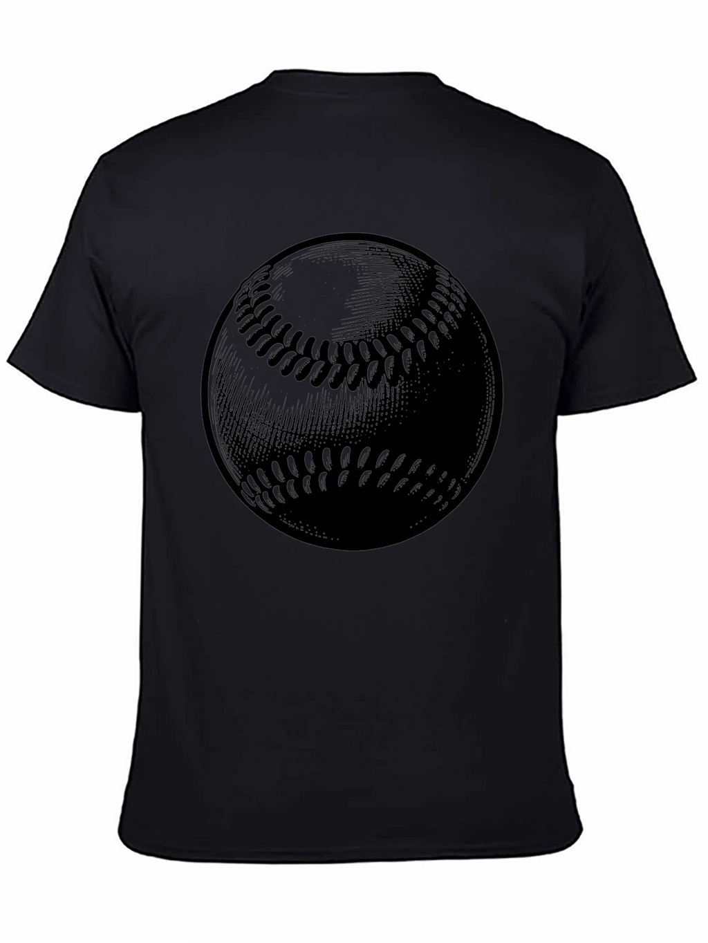 Baseball Graphic Tee - Black Cotton T-Shirt